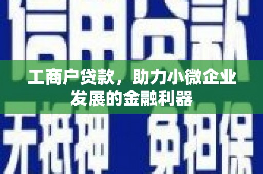 襄阳工商户贷款，助力小微企业发展的金融利器