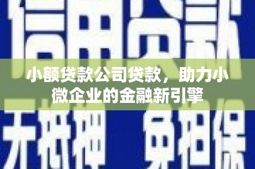 襄阳小额贷款公司贷款，助力小微企业的金融新引擎