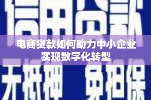 襄阳电商贷款如何助力中小企业实现数字化转型