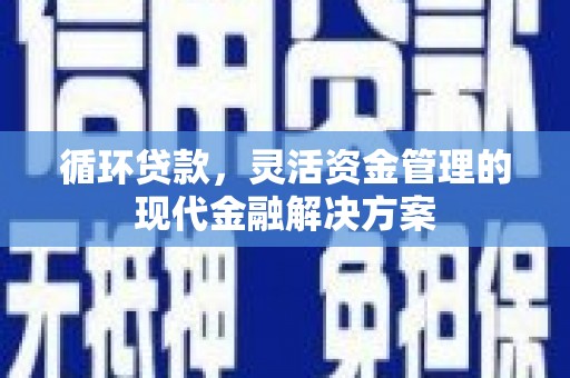 襄阳循环贷款，灵活资金管理的现代金融解决方案