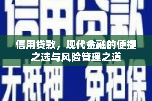 襄阳信用贷款，现代金融的便捷之选与风险管理之道