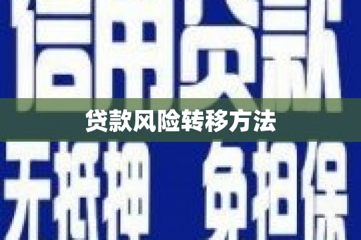 襄阳贷款风险转移方法 襄阳贷款风险转移方法