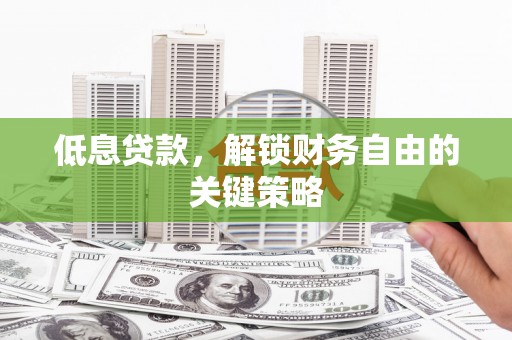 襄阳低息贷款，解锁财务自由的关键策略