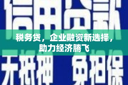 襄阳税务贷，企业融资新选择，助力经济腾飞