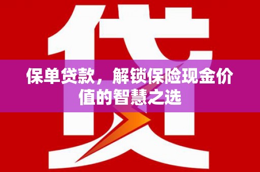 襄阳保单贷款，解锁保险现金价值的智慧之选