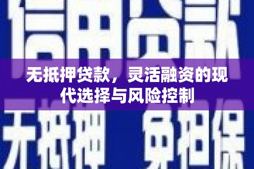 襄阳无抵押贷款，灵活融资的现代选择与风险控制