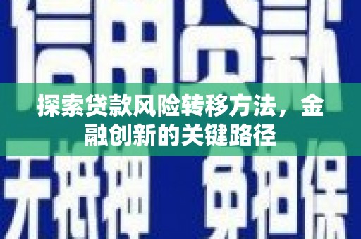 襄阳探索贷款风险转移方法，金融创新的关键路径