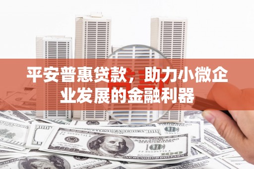襄阳平安普惠贷款，助力小微企业发展的金融利器