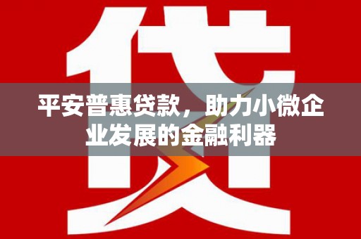 襄阳平安普惠贷款，助力小微企业发展的金融利器