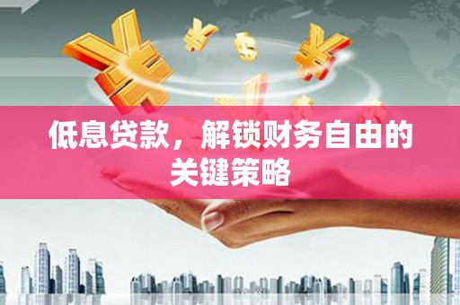 襄阳低息贷款，解锁财务自由的关键策略