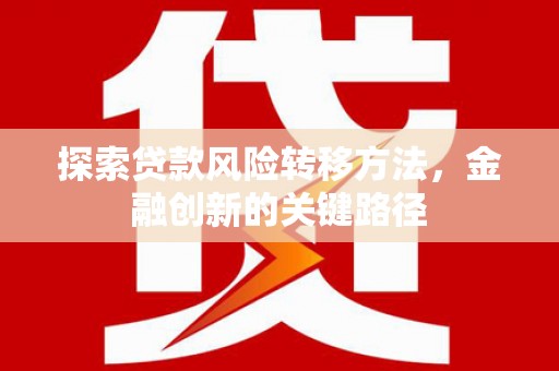 襄阳探索贷款风险转移方法，金融创新的关键路径