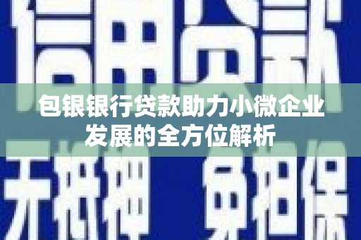 襄阳包银银行贷款助力小微企业发展的全方位解析