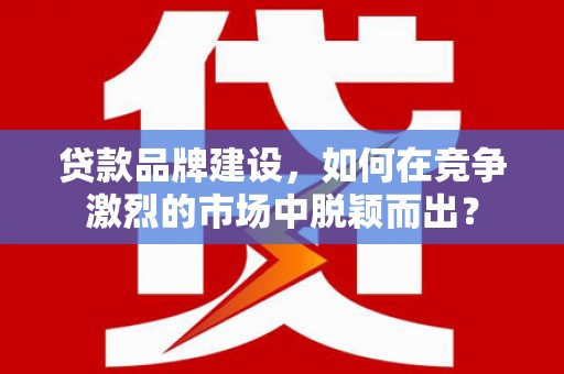 襄阳贷款品牌建设，如何在竞争激烈的市场中脱颖而出？
