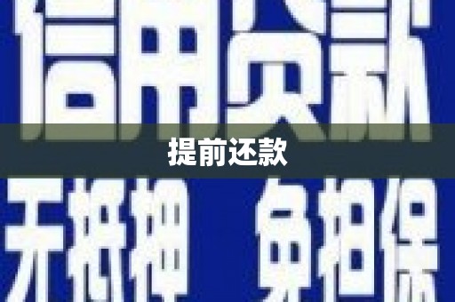 襄阳提前还款