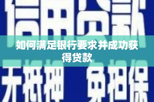襄阳如何满足银行要求并成功获得贷款